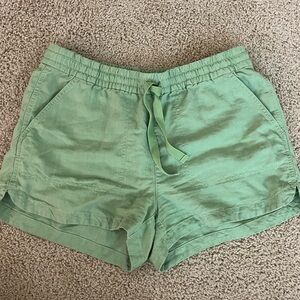J. Crew Green Linen Shorts!